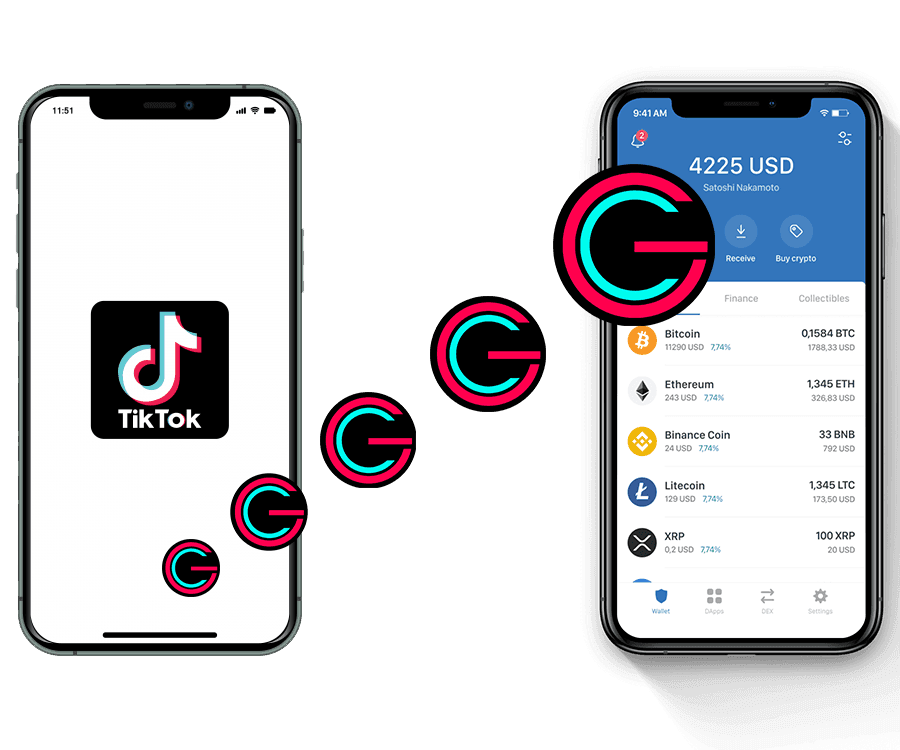 TikTok GORG phone to wallet
